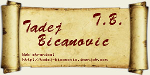 Tadej Bicanović vizit kartica